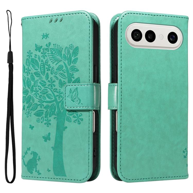 For vivo S50 Pro mini 5G Tree & Cat Embossed Pattern Flip Leather Phone Case