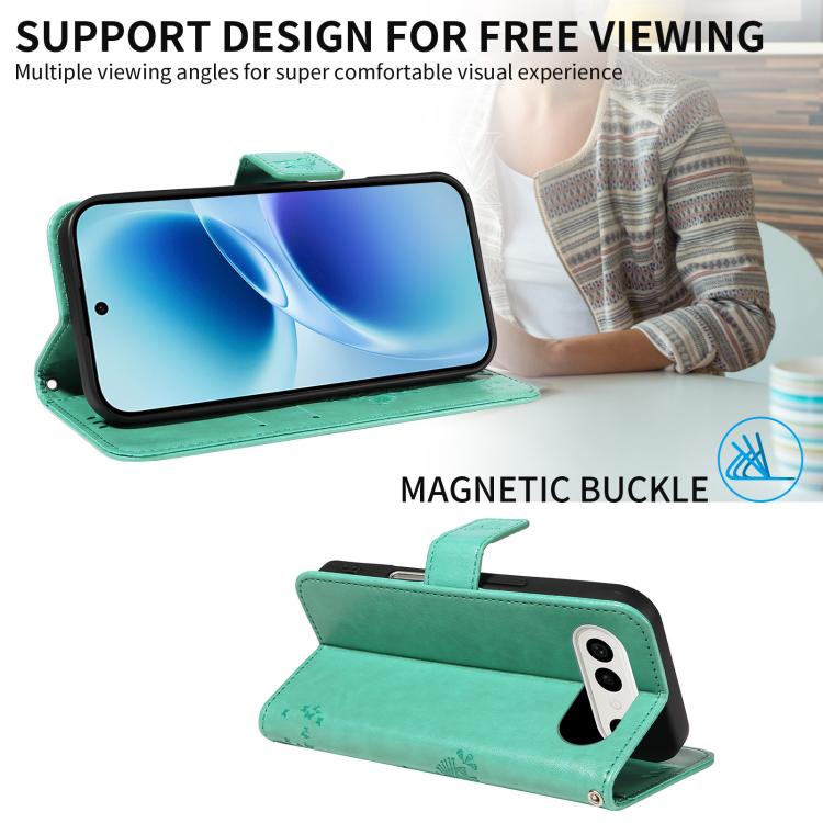 For vivo S50 Pro mini 5G Tree & Cat Embossed Pattern Flip Leather Phone Case