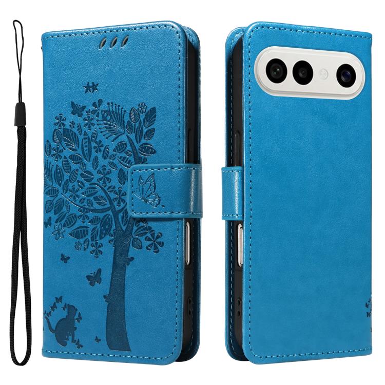 For vivo S50 Pro mini 5G Tree & Cat Embossed Pattern Flip Leather Phone Case