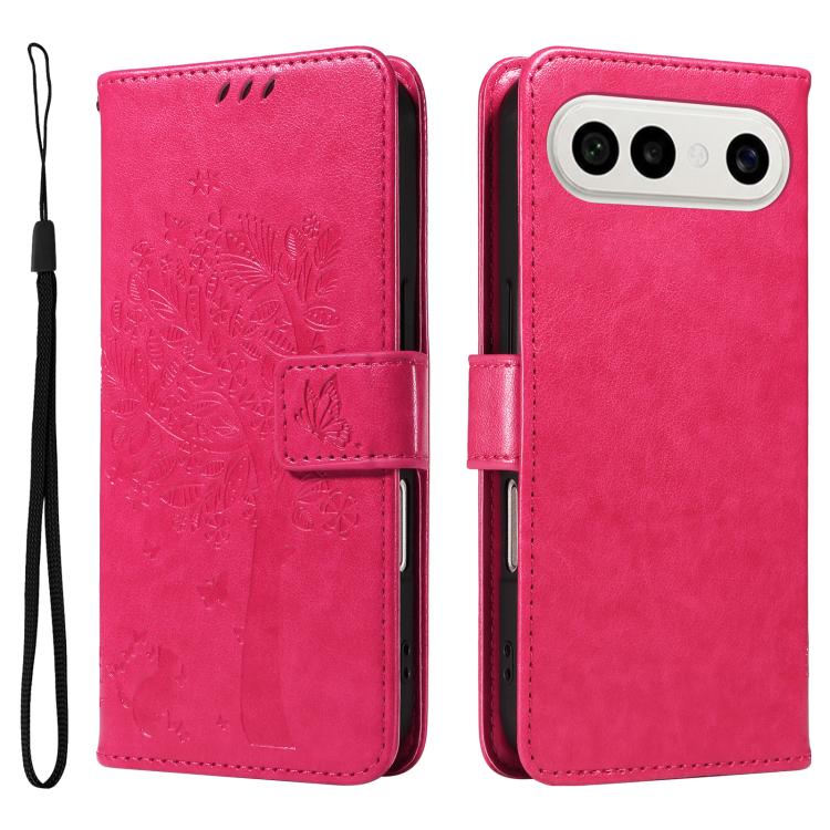 For vivo S50 Pro mini 5G Tree & Cat Embossed Pattern Flip Leather Phone Case