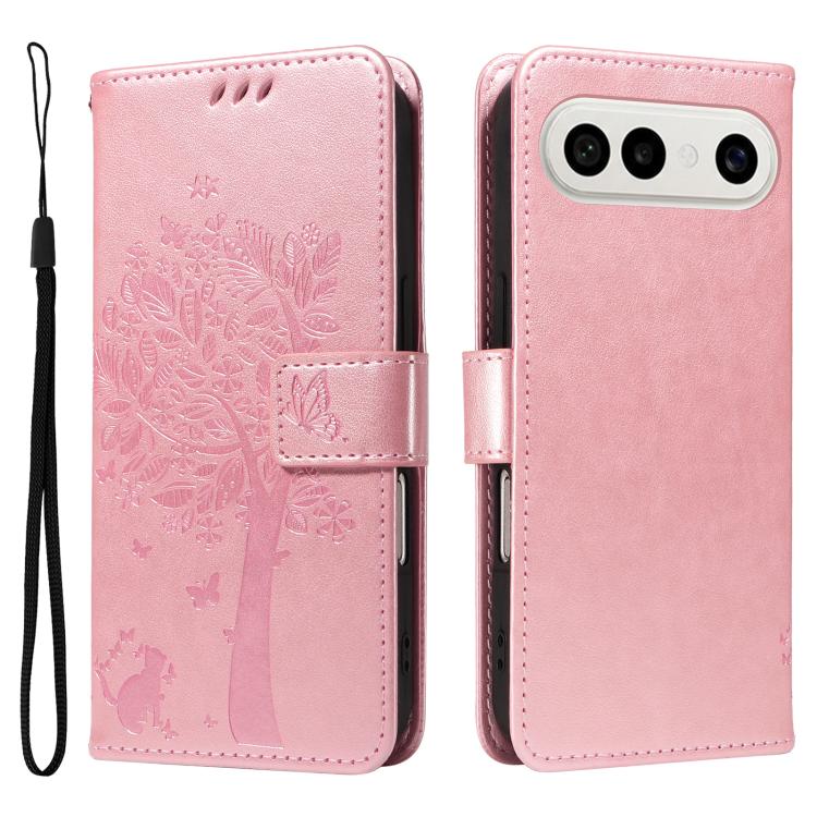 For vivo S50 Pro mini 5G Tree & Cat Embossed Pattern Flip Leather Phone Case