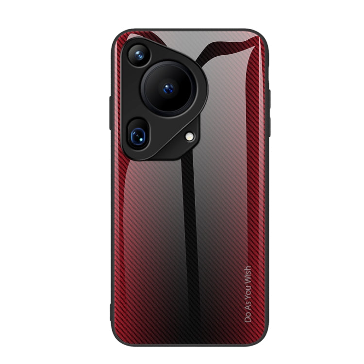 For Huawei Pura 70 Ultra Texture Gradient Glass TPU Phone Case