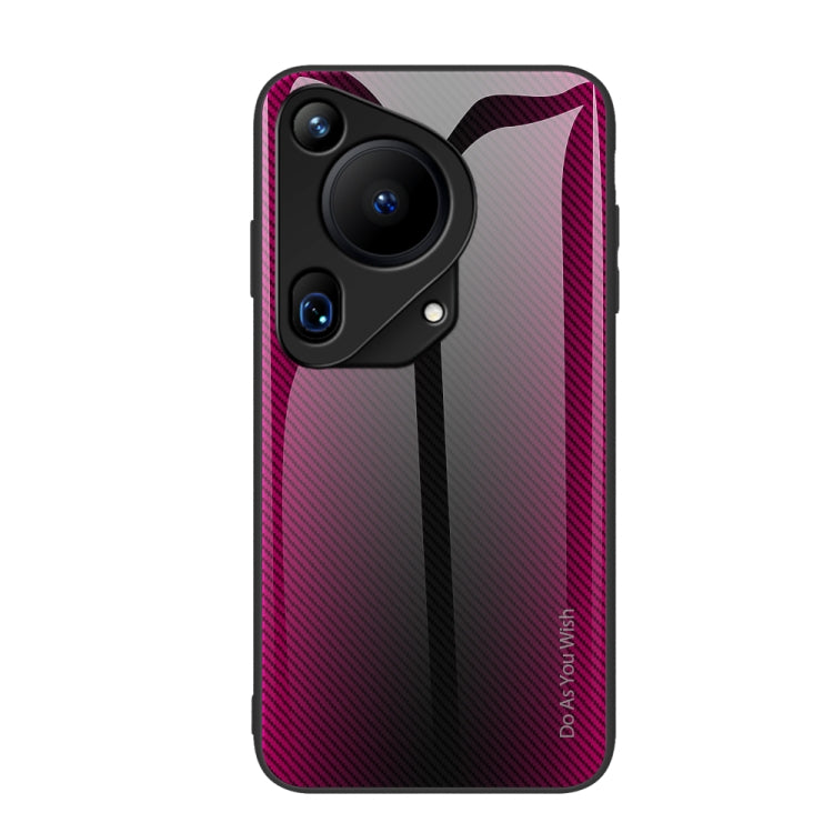 For Huawei Pura 70 Ultra Texture Gradient Glass TPU Phone Case
