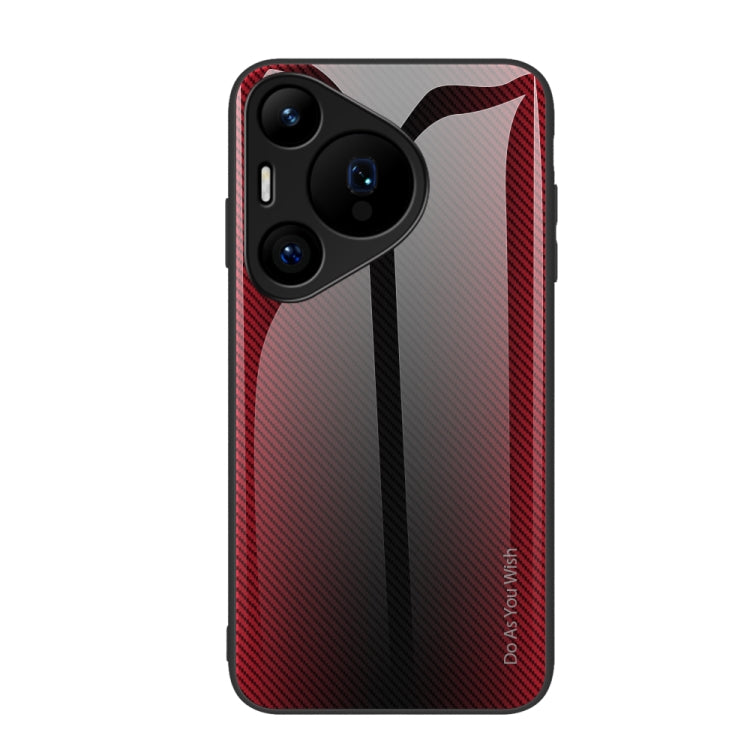 For Huawei Pura 70 Pro Texture Gradient Glass TPU Phone Case