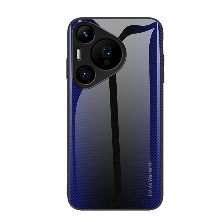 For Huawei Pura 70 Pro Texture Gradient Glass TPU Phone Case