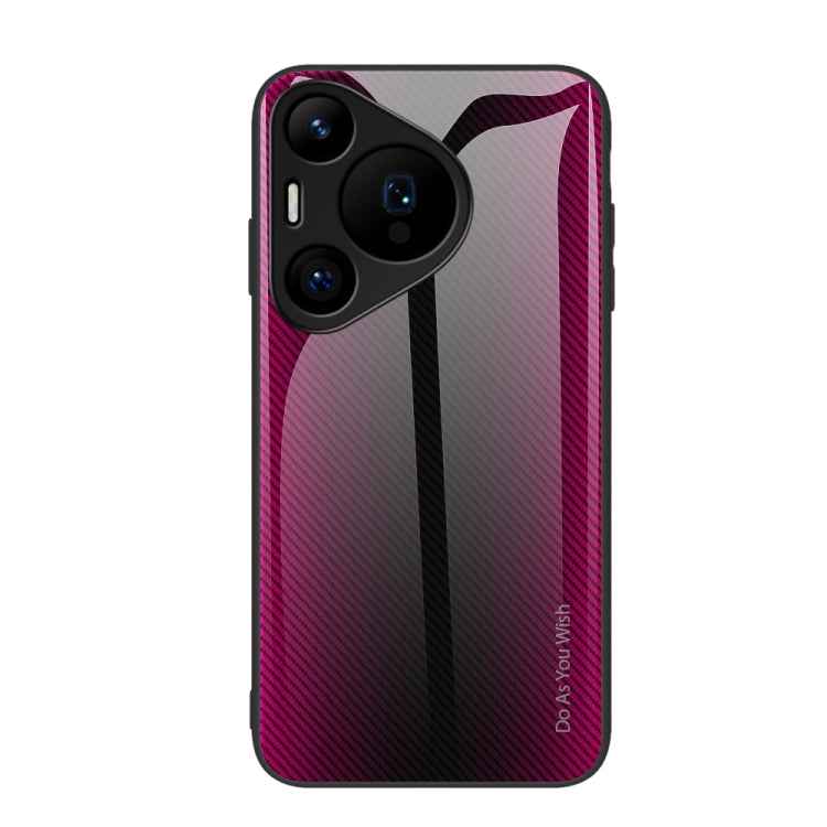 For Huawei Pura 70 Pro Texture Gradient Glass TPU Phone Case