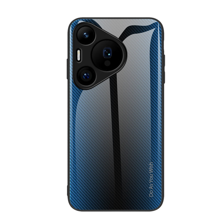 For Huawei Pura 70 Texture Gradient Glass TPU Phone Case