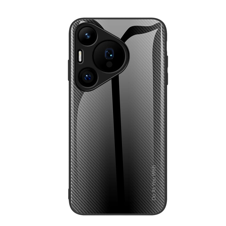 For Huawei Pura 70 Texture Gradient Glass TPU Phone Case