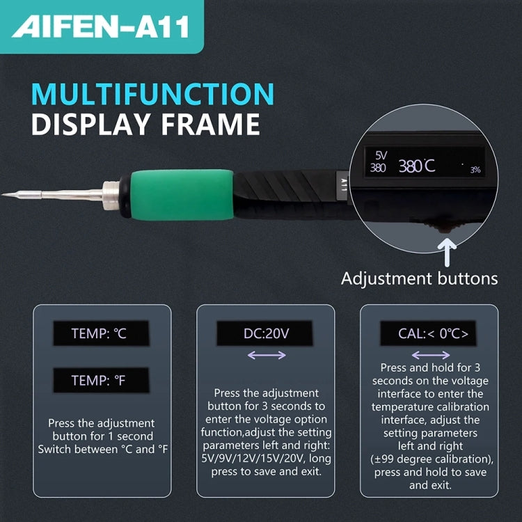 Aifen A11 Portable USB Charging Soldering Station with C210 Handle, US Plug