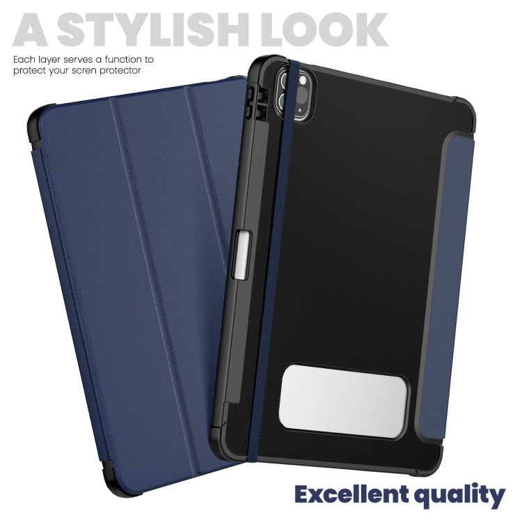For iPad Pro 12.9 2022 / 2021 / 2020 Carbon Fiber Leather Smart Tablet Case