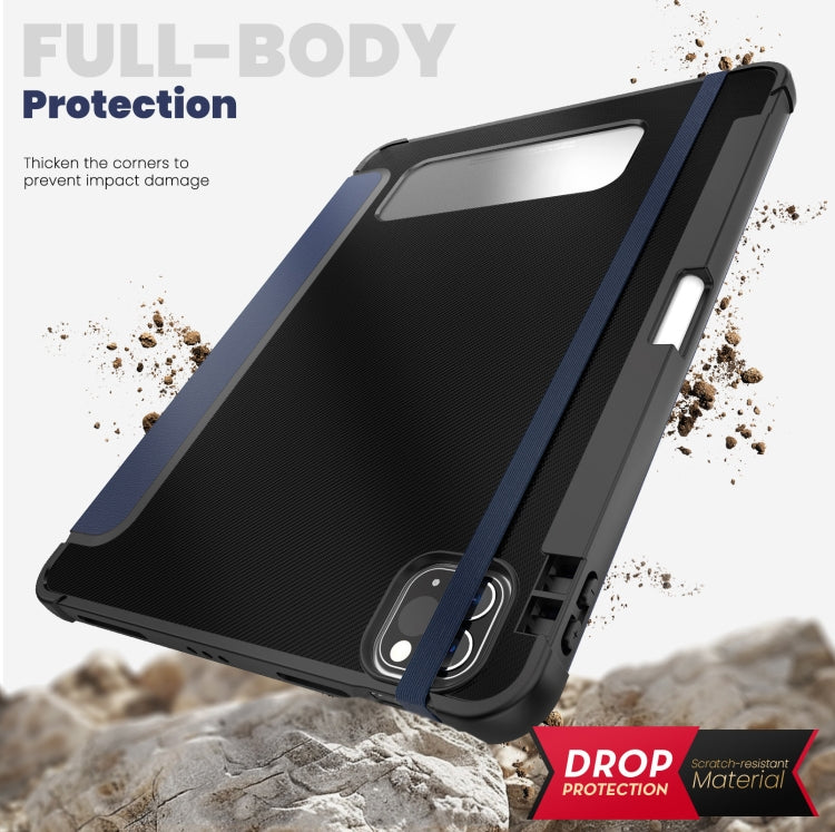 For iPad Pro 12.9 2022 / 2021 / 2020 Carbon Fiber Leather Smart Tablet Case