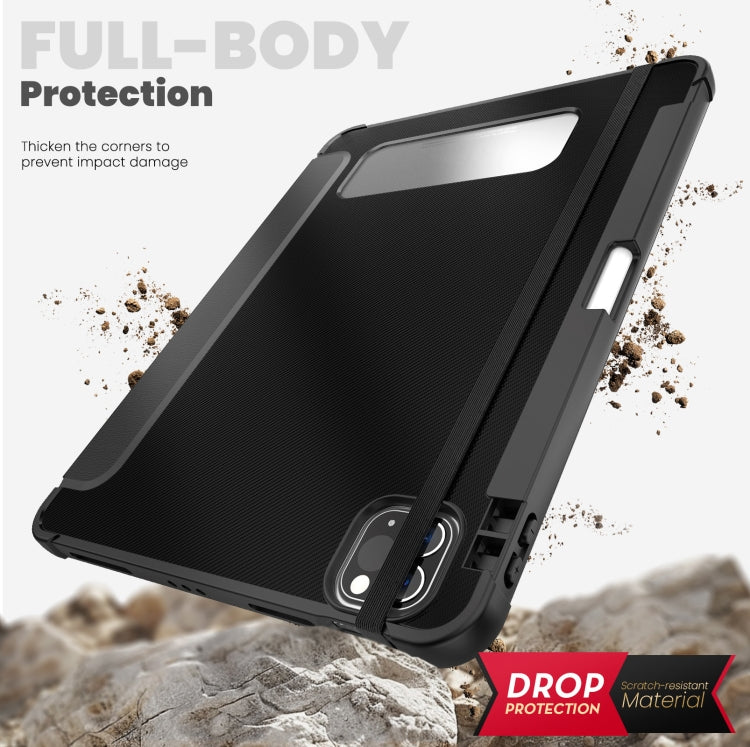 For iPad Pro 12.9 2022 / 2021 / 2020 Carbon Fiber Leather Smart Tablet Case