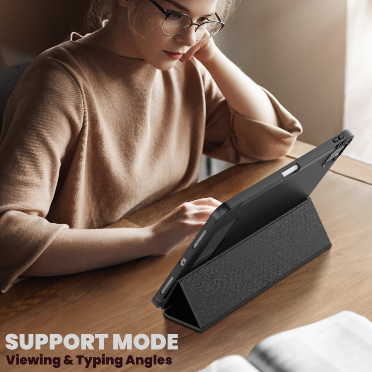 For iPad Pro 12.9 2022 / 2021 / 2020 Carbon Fiber Leather Smart Tablet Case