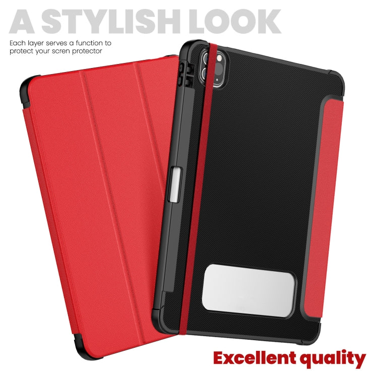 For iPad Pro 12.9 2022 / 2021 / 2020 Carbon Fiber Leather Smart Tablet Case