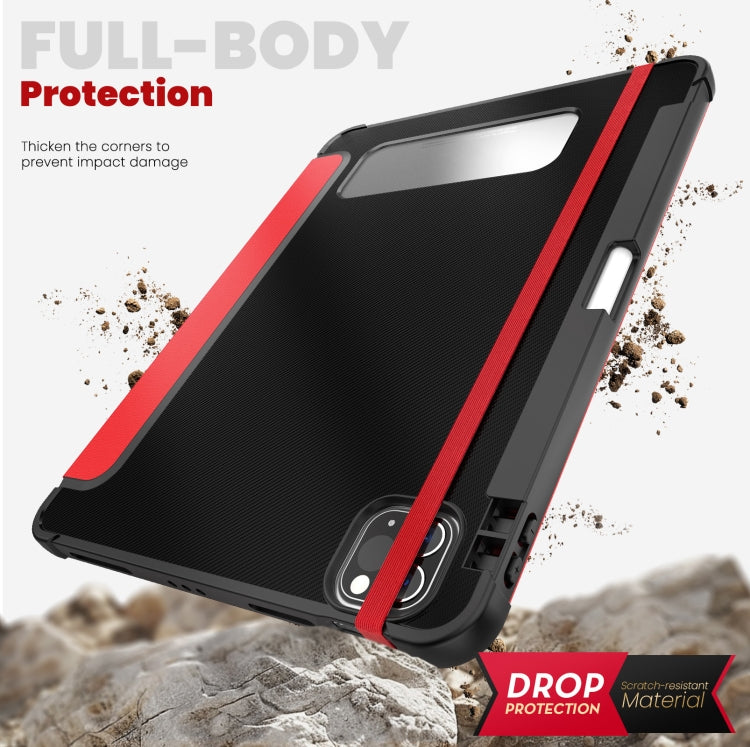 For iPad Pro 12.9 2022 / 2021 / 2020 Carbon Fiber Leather Smart Tablet Case