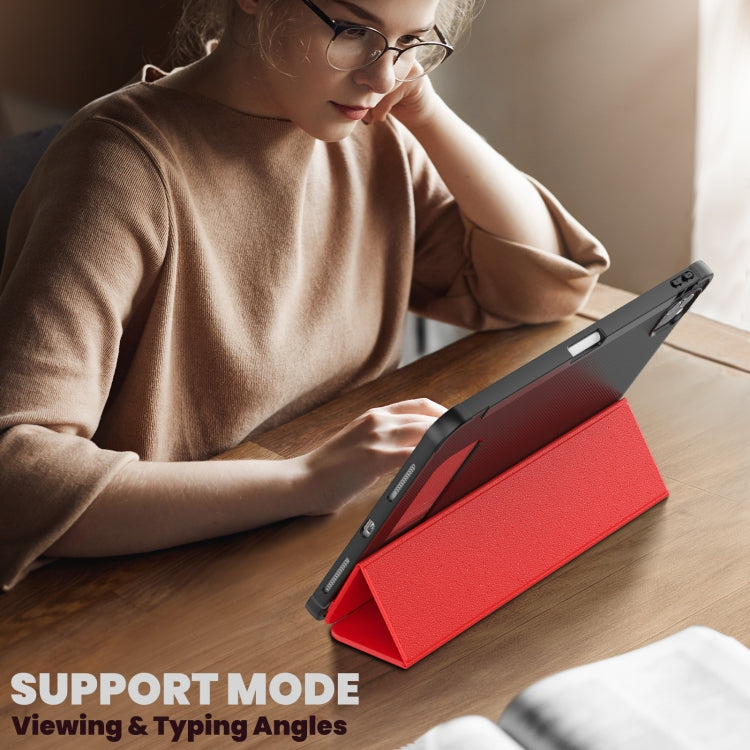For iPad Pro 12.9 2022 / 2021 / 2020 Carbon Fiber Leather Smart Tablet Case