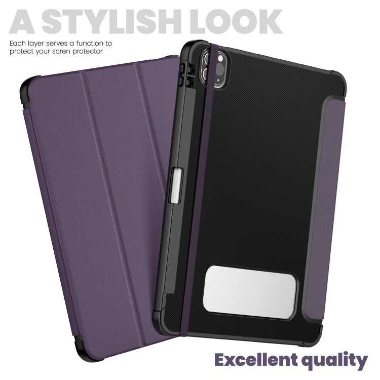 For iPad Pro 12.9 2022 / 2021 / 2020 Carbon Fiber Leather Smart Tablet Case