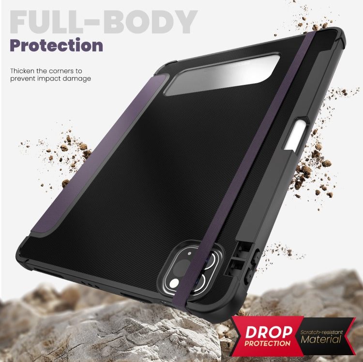 For iPad Pro 12.9 2022 / 2021 / 2020 Carbon Fiber Leather Smart Tablet Case