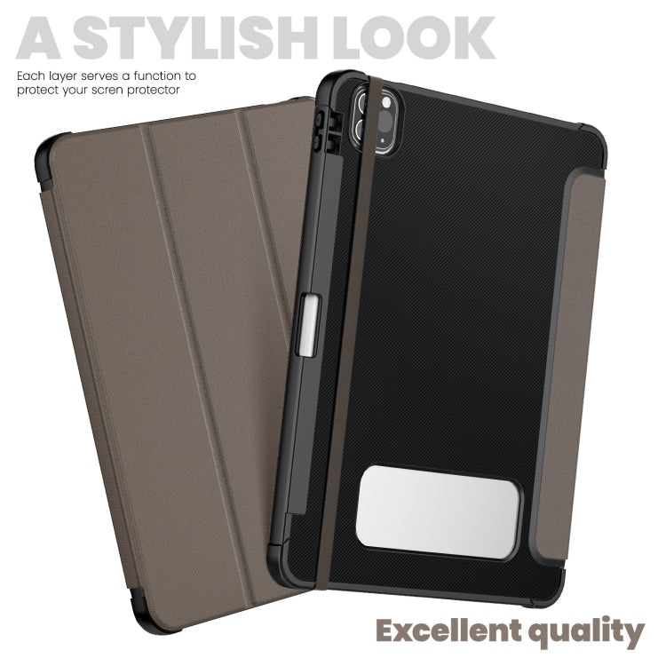 For iPad Pro 12.9 2022 / 2021 / 2020 Carbon Fiber Leather Smart Tablet Case