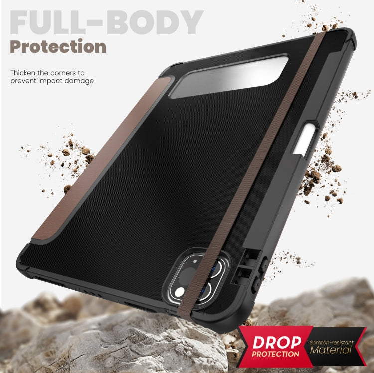 For iPad Pro 12.9 2022 / 2021 / 2020 Carbon Fiber Leather Smart Tablet Case