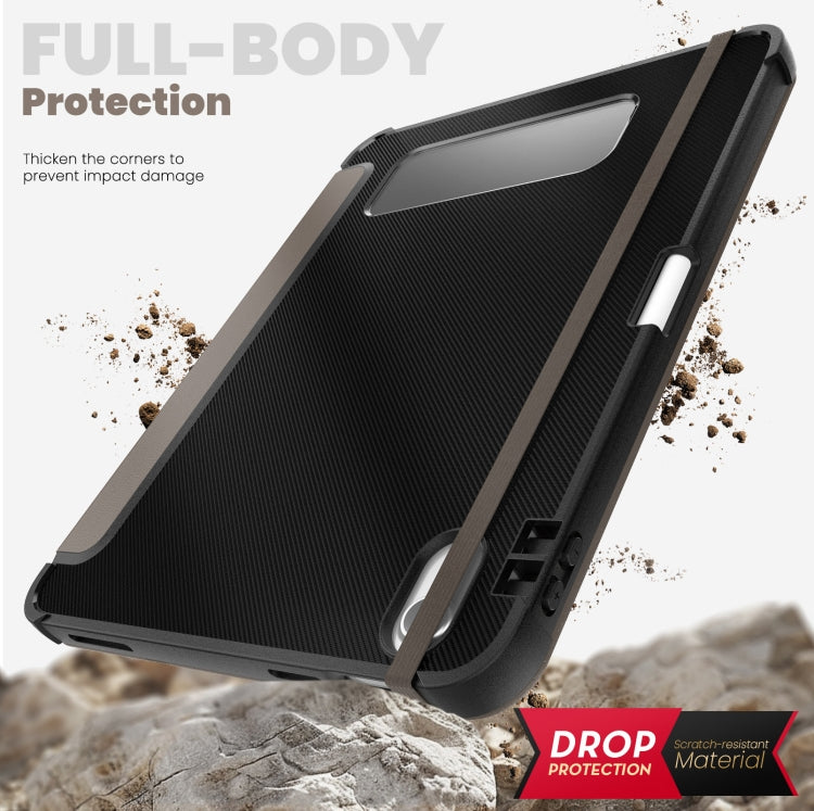 For iPad 2025 / 2022 Carbon Fiber Leather Smart Tablet Case