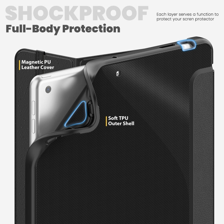 For iPad 10.2 2021 / Air 10.5 Carbon Fiber Leather Smart Tablet Case