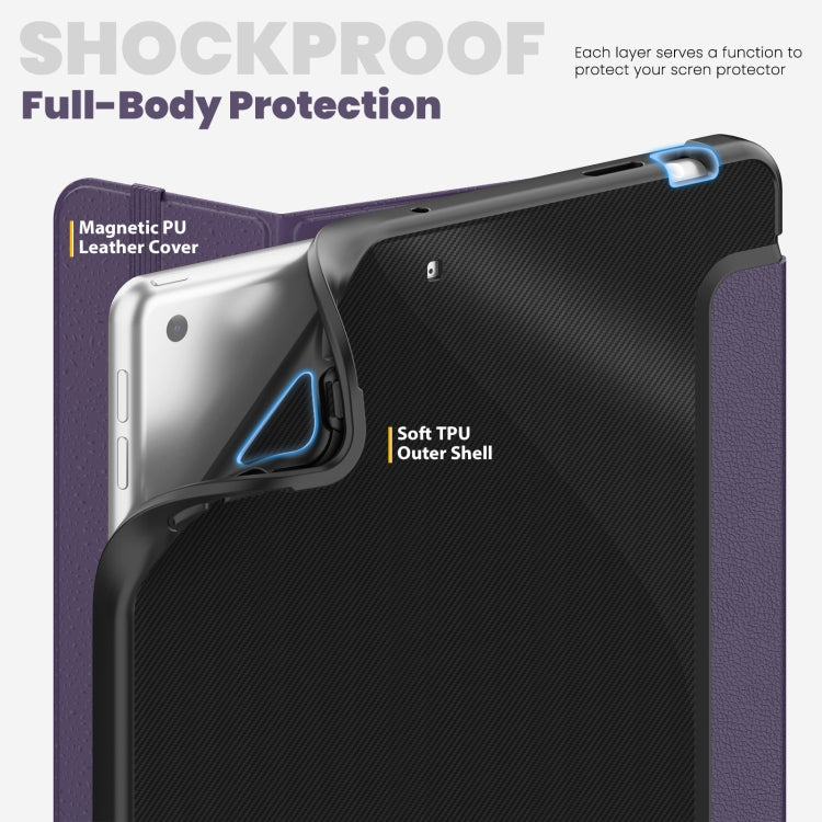 For iPad 10.2 2021 / Air 10.5 Carbon Fiber Leather Smart Tablet Case
