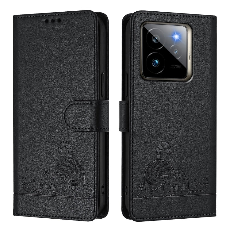 For Realme GT 7 Pro 5G Cat Rat Embossed Pattern RFID Leather Phone Case with Lanyard