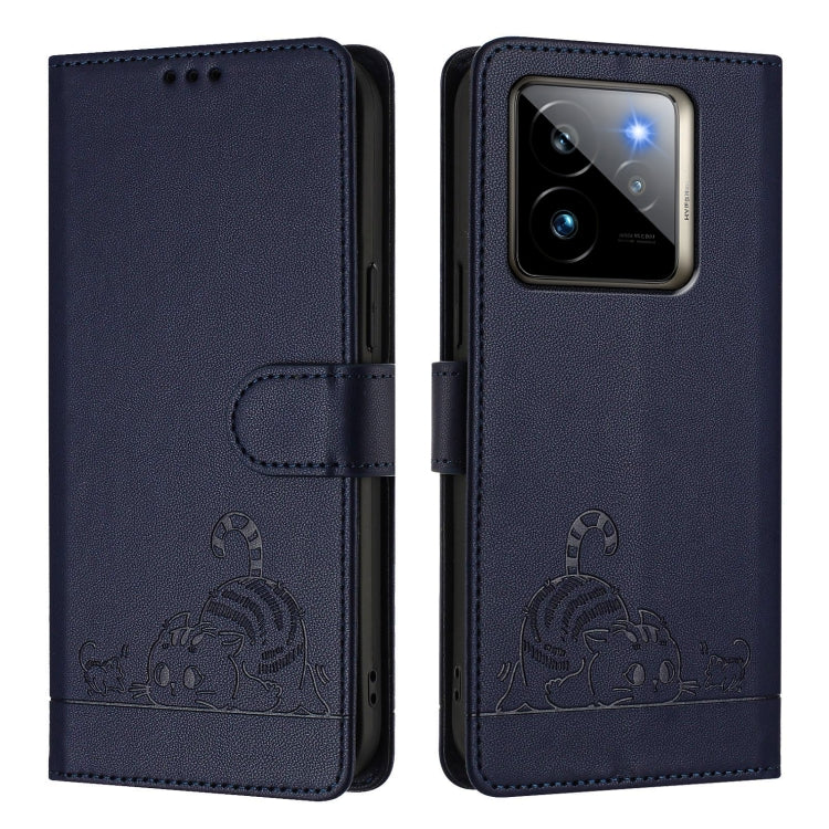 For Realme GT 7 Pro 5G Cat Rat Embossed Pattern RFID Leather Phone Case with Lanyard