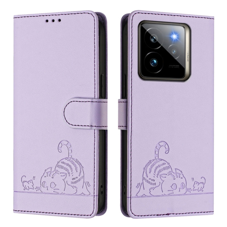 For Realme GT 7 Pro 5G Cat Rat Embossed Pattern RFID Leather Phone Case with Lanyard