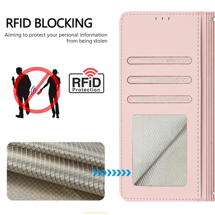 For Realme C71 4G India Cat Rat Embossed Pattern RFID Leather Phone Case with Lanyard