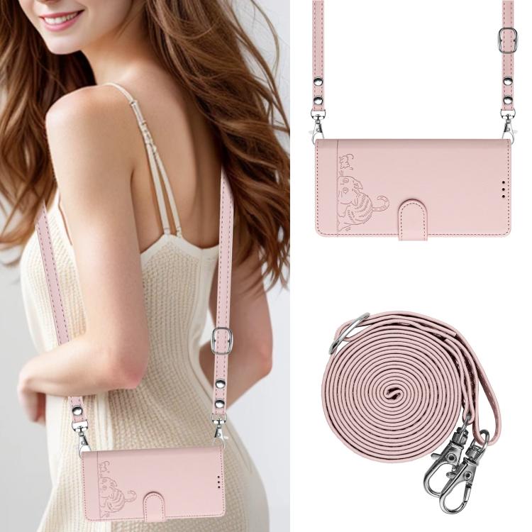 For Realme C83 5G India / C85 5G Cat Rat Embossed Pattern RFID Leather Phone Case with Lanyard