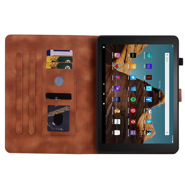 For Amazon Fire HD10 2023 Lily Embossed Leather Tablet Case