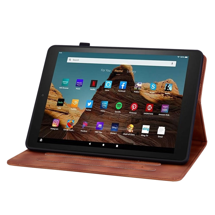 For Amazon Fire HD10 2023 Lily Embossed Leather Tablet Case
