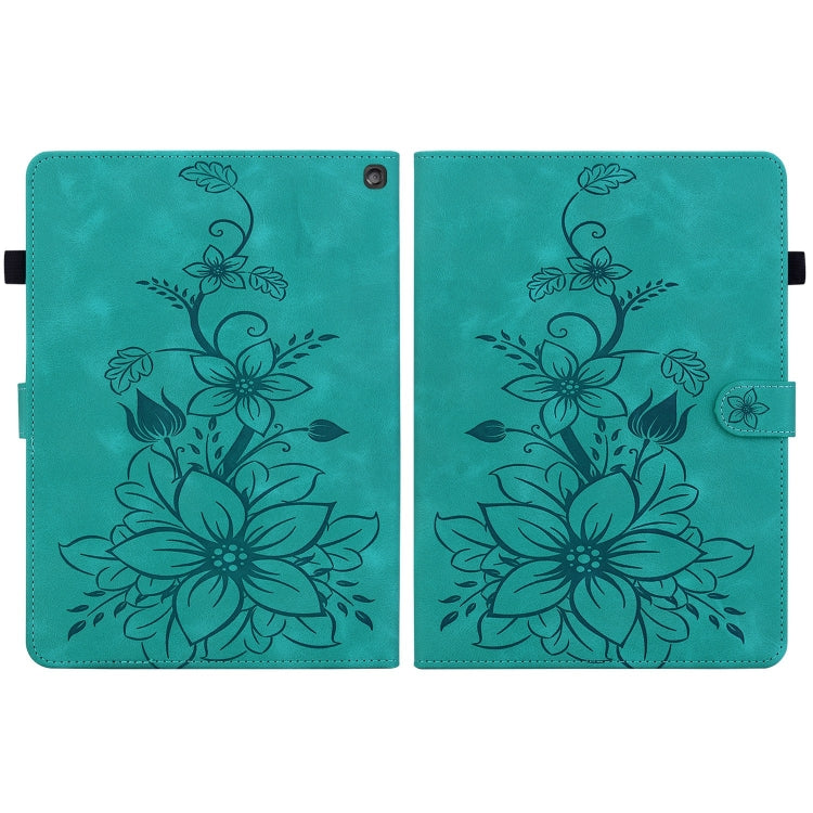 For Amazon Fire HD10 2023 Lily Embossed Leather Tablet Case