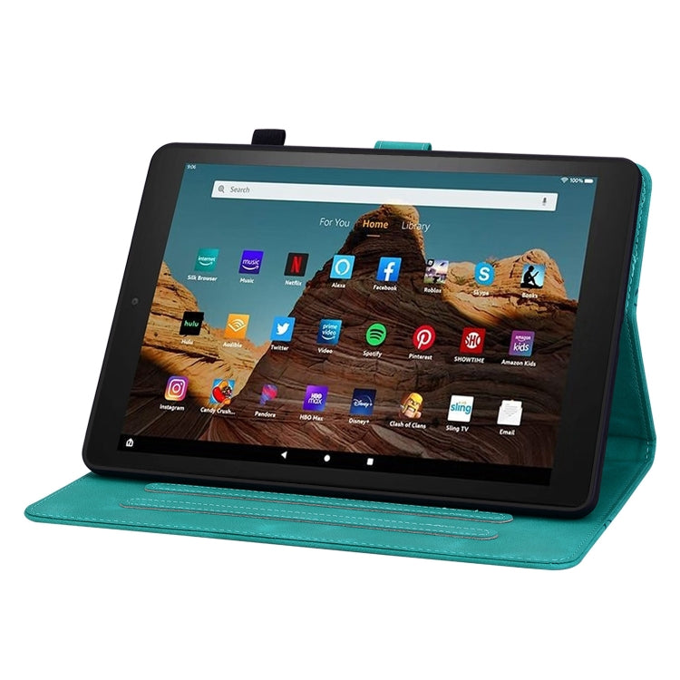 For Amazon Fire HD10 2023 Lily Embossed Leather Tablet Case