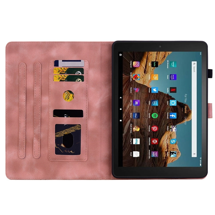 For Amazon Fire HD10 2023 Lily Embossed Leather Tablet Case