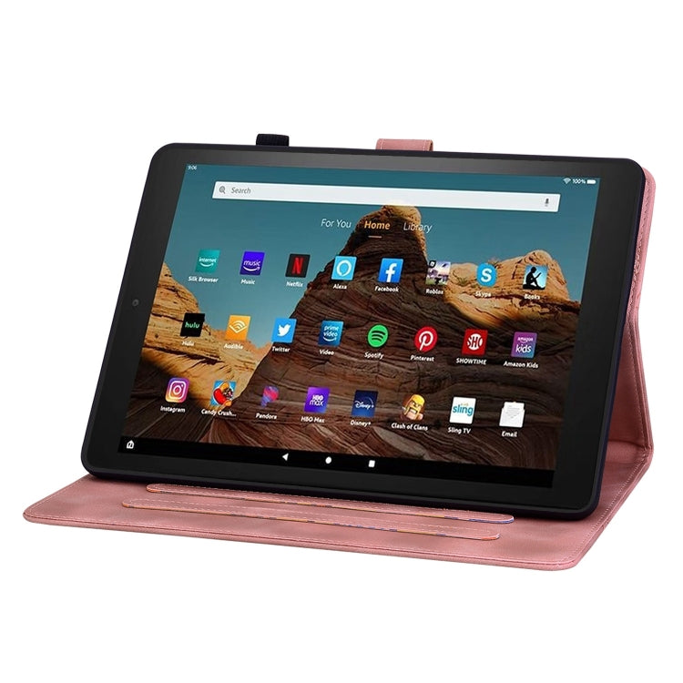 For Amazon Fire HD10 2023 Lily Embossed Leather Tablet Case