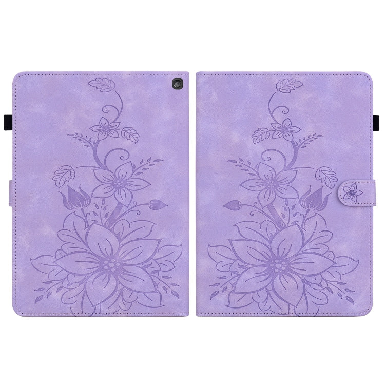 For Amazon Fire HD10 2023 Lily Embossed Leather Tablet Case