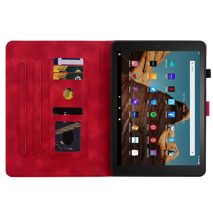 For Amazon Fire HD10 2023 Lily Embossed Leather Tablet Case