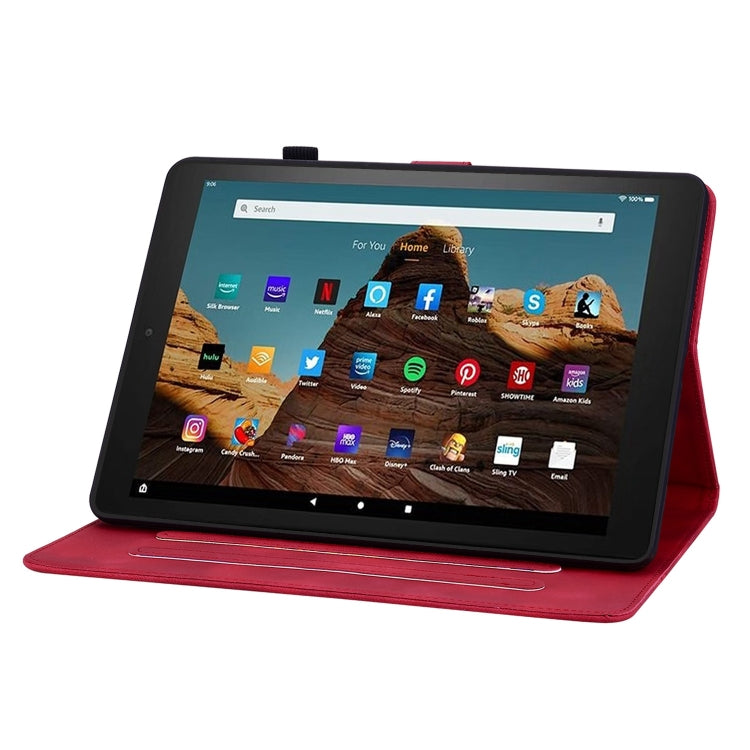For Amazon Fire HD10 2023 Lily Embossed Leather Tablet Case