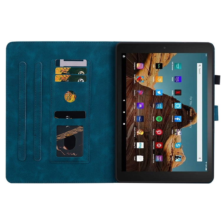 For Amazon Fire HD10 2023 Lily Embossed Leather Tablet Case