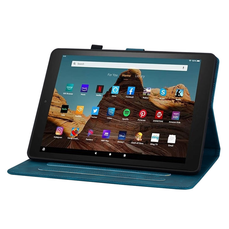 For Amazon Fire HD10 2023 Lily Embossed Leather Tablet Case