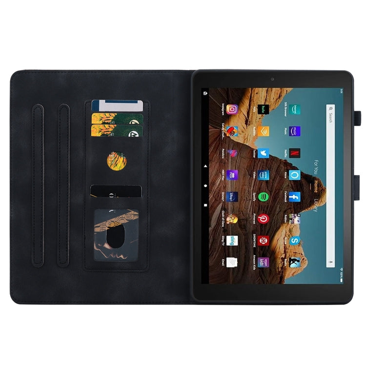 For Amazon Fire HD10 2023 Lily Embossed Leather Tablet Case