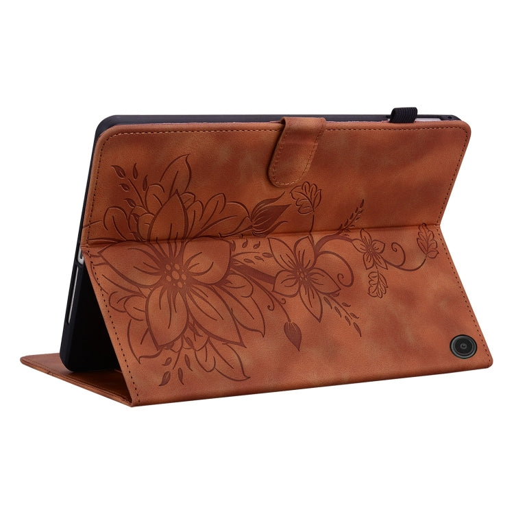 For Amazon Fire Max 11 Lily Embossed Leather Tablet Case