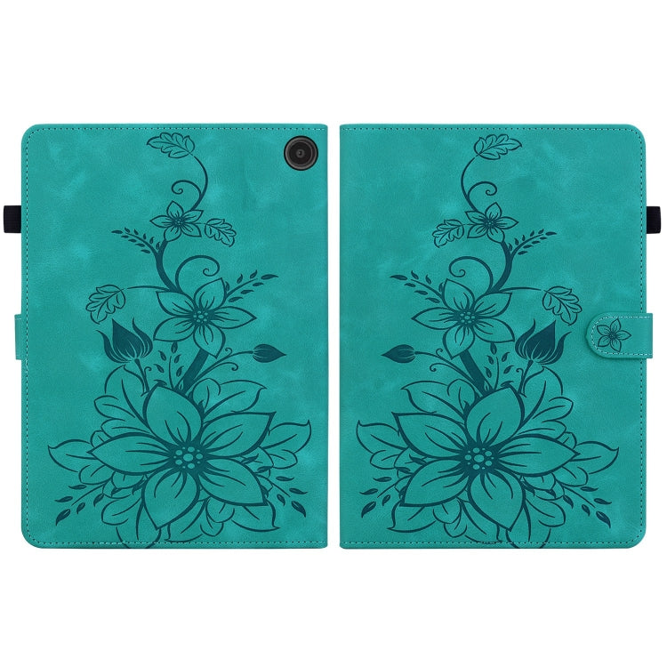 For Amazon Fire Max 11 Lily Embossed Leather Tablet Case