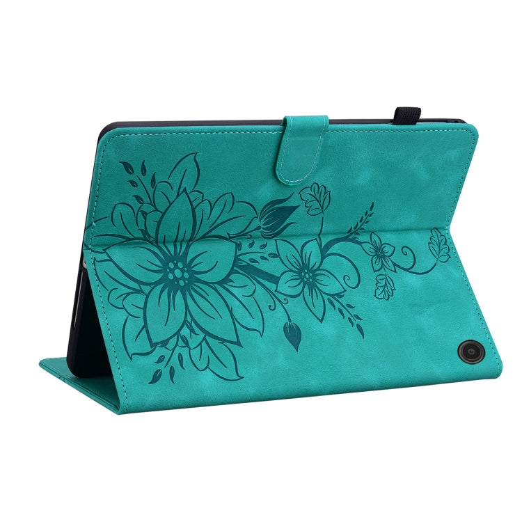 For Amazon Fire Max 11 Lily Embossed Leather Tablet Case
