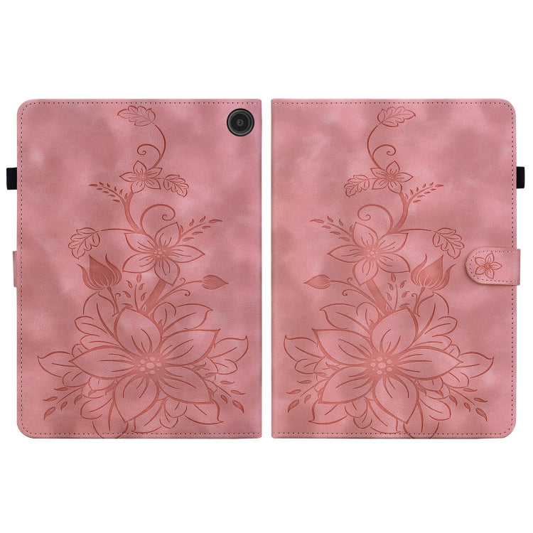 For Amazon Fire Max 11 Lily Embossed Leather Tablet Case