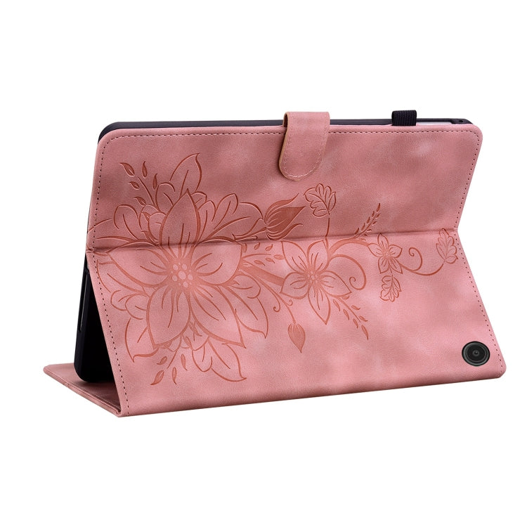 For Amazon Fire Max 11 Lily Embossed Leather Tablet Case