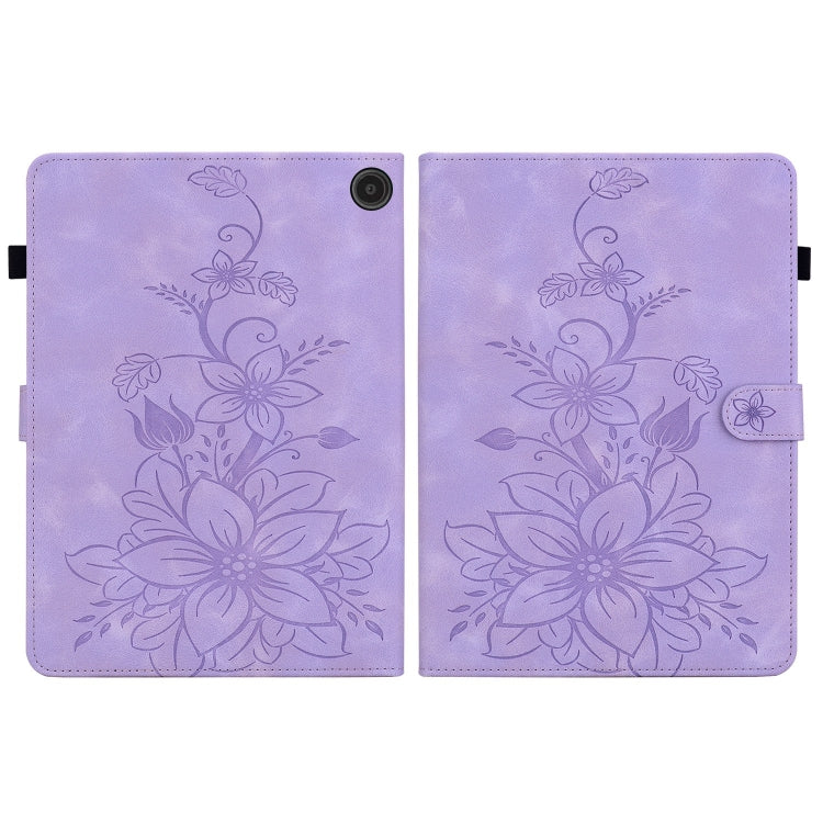 For Amazon Fire Max 11 Lily Embossed Leather Tablet Case